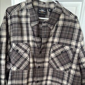 Harley-Davidson Black and White Plaid Casual Button Down Shirt